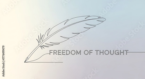 Quill Pen Writing Freedom of Thought Concept