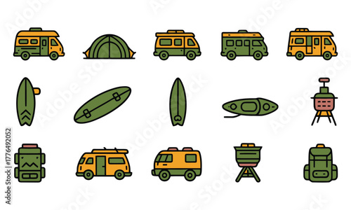 Van life icon set