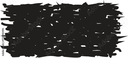 Abstract black forms a textured mass, providing an artistic, modern feel against white