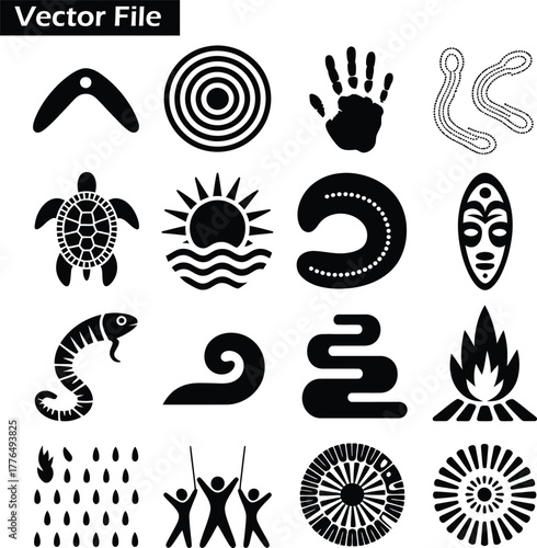 Aboriginal Australian Cultural Symbols and Icons indigenous
