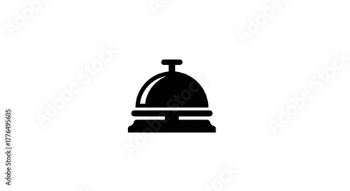Minimalist silhouette style bell icon for hospitality and reception themes