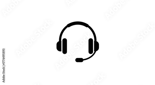 Minimalist headset icon for customer support and gaming