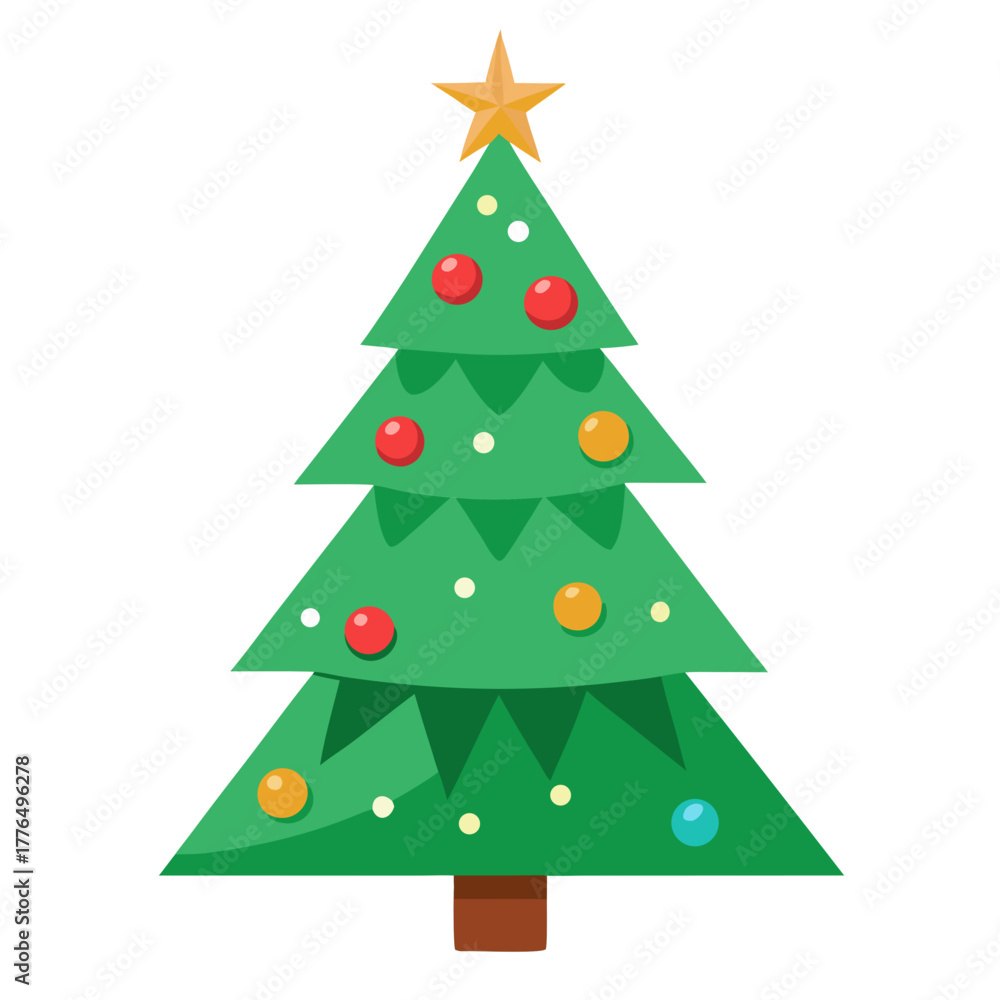 Obraz premium christmas tree isolated on white background
