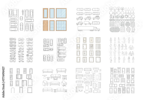 Architectural elements and vehicles doors windows