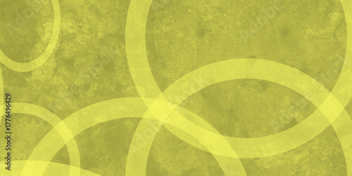 Yellow abstract background with white circle rings in faded distressed vintage grunge texture design. High resolution textured pattern. Abstract modern background design concept for template banner. 