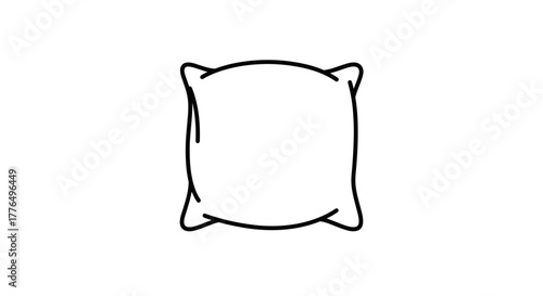 Simple line art pillow icon for home decor