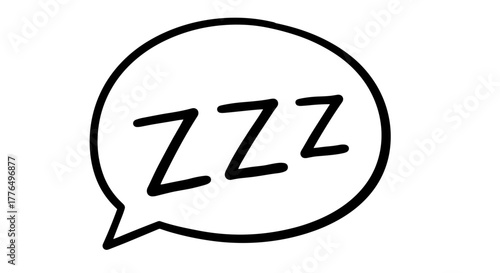 Comic style speech bubble with zzz symbol for sleep or relaxation themes