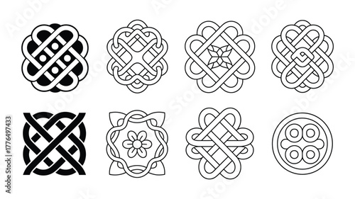 Decorative celtic and floral borders for design elements greeting cards invitations and craft projects