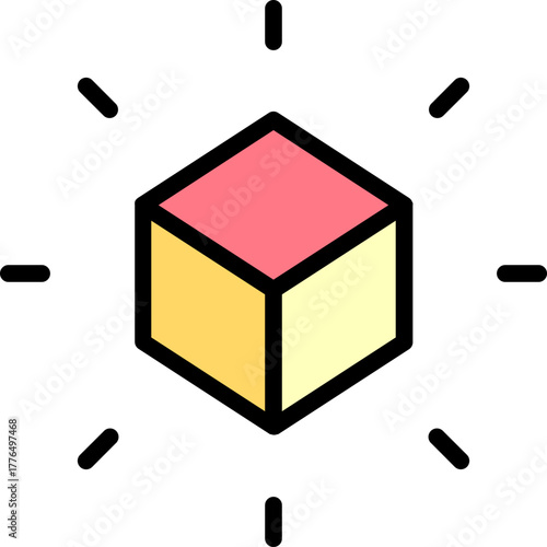 3D Design Icon Vector Stock Illustration