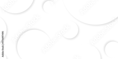 Abstract background with circle white abstract geometric background with soft light white paper circles in design .Gray abstract. Modern design background for report and project presentation template.