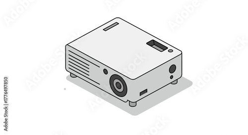 Modern isometric projector for office and home theater use