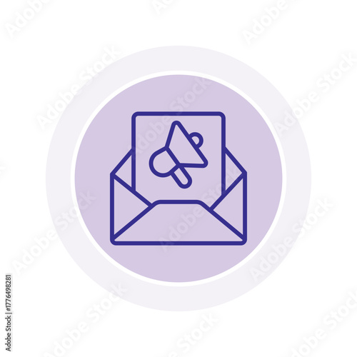 Email Marketing color circle icon , vector, pixel perfect, illustrator file 
