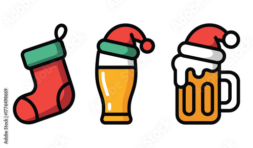Simple Christmas Celebration Drink Symbols