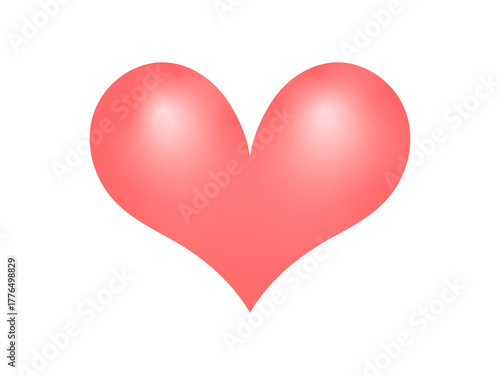 Shiny Red Heart Vector Illustration on White Background