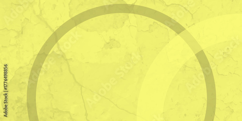 Yellow abstract background with white circle rings in faded distressed vintage grunge texture design. High resolution textured pattern. Abstract modern background design concept for template banner. 