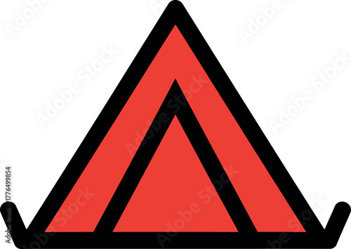 Red a-frame camping tent icon Vector