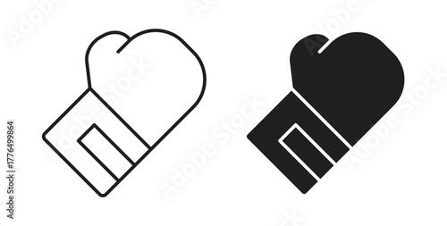Boxing glove icon glyph and line set thin line symbol concept.