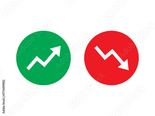 uptrend and downtrend arrow icon set