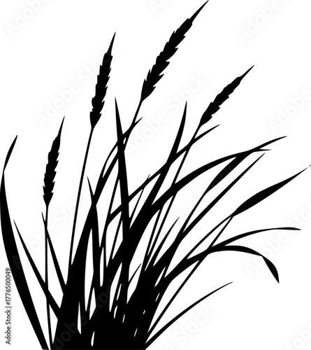 Simple grass silhouette design for eco and environment concept