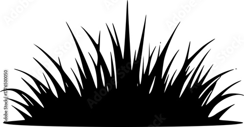 Grass field silhouette vector for background and scenery artwork