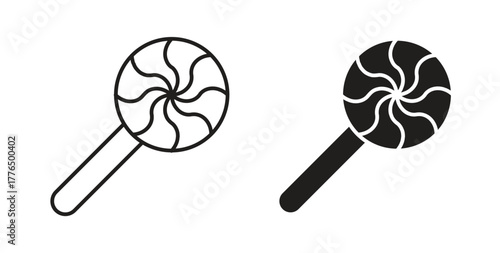 Candy icon glyph and line set thin line symbol concept.
