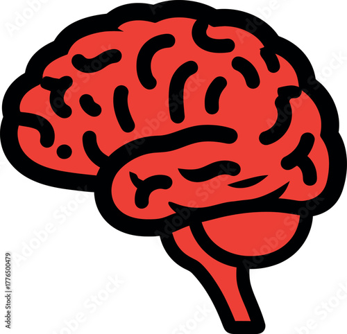 Stylized human brain icon art Vector
