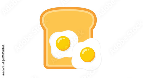 A simple illustration of a slice of toast with fried eggs