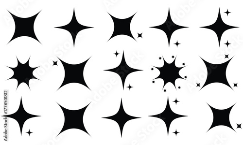 Twinkle star. twinkle star vector icon set, cool shine effect, star icon group. Vector illustration. 