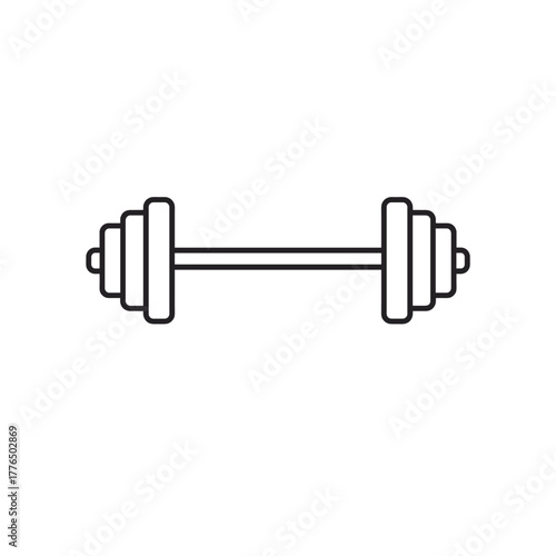 Minimalist outline dumbbell icon for fitness applications and designs