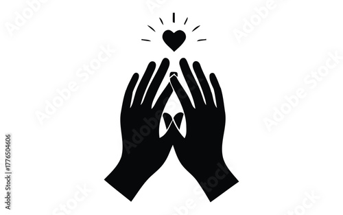 Hands offering heart isolated