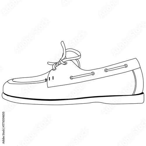 Men’s Casual Leather Shoe Line Art Illustration