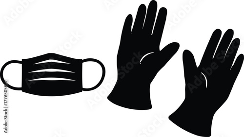 Silhouette illustration of Surgical Equipment & Instruments, Healthcare Protection Silhouette