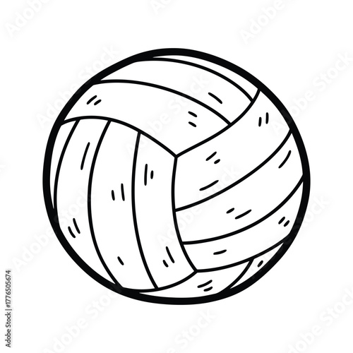Classic volleyball, showcasing its iconic design and segmented pattern, perfect for sportsthemed designs and recreational activities