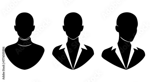 Diverse professional silhouettes representing individuals in business settings
