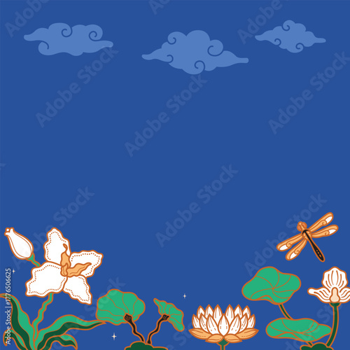 Batik premium water plant background