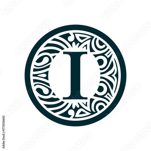 Maori Letter I Icon Dark Teal Circle