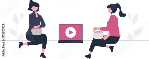 Cozy evening with popcorn drinks and a projector for a classic movie night experience