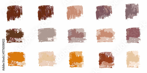 Collection of abstract textured paint strokes in earthy and muted color palettes