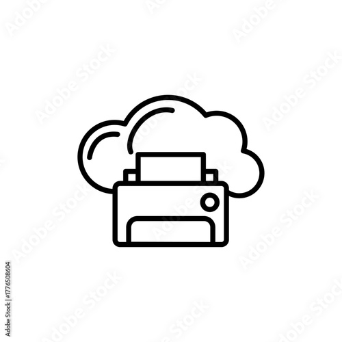 Cloud Computing Network Printing Service Icon