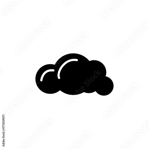 Simple Minimalist Cloud Storage System Solid Glyph