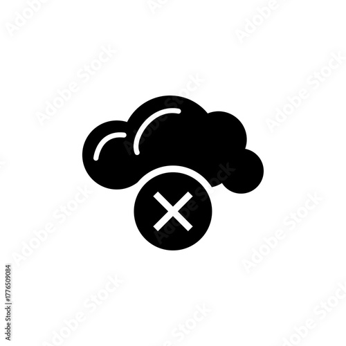 Canceled Operation Cloud Storage X Mark Solid Icon