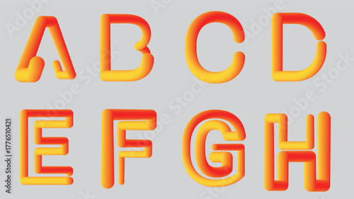 a colorful collection of capital letters a through h