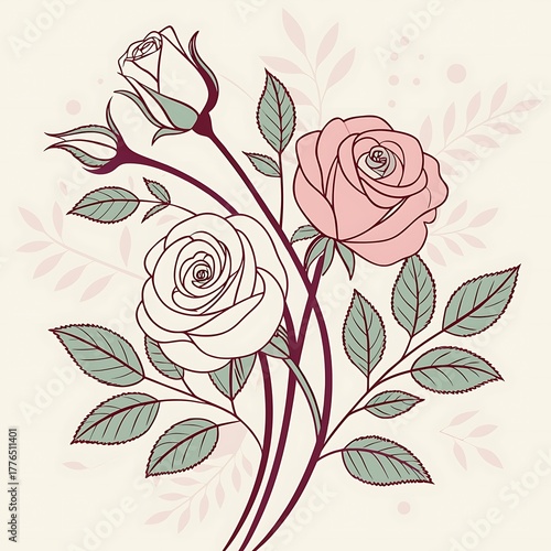 floral background with roses