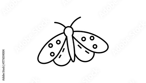 A moth insect with wings, luna and lepidoptera traits. This noctuid antennae design connects tarot, magic and witchcraft. Occult mystic esoteric astrology includes moon and celestial.