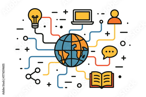 Global network of connections for learning and communication technology