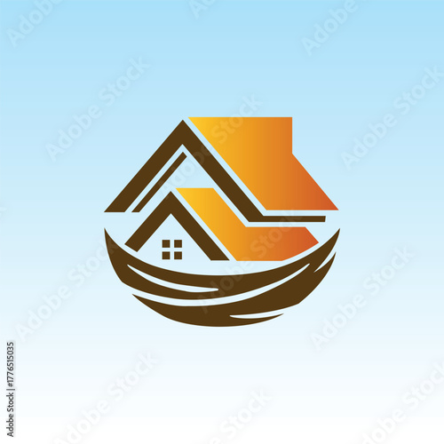 House and Building Logo for Real Estate Company