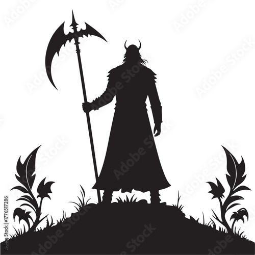 Black divine punishment Silhouette Vector, High Quality Illustration on White Background