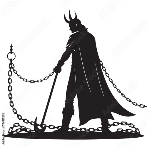 Black divine punishment Silhouette Vector, High Quality Illustration on White Background