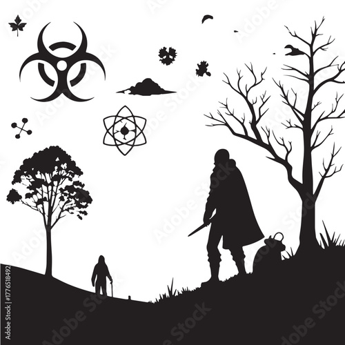 Black apocalyptic myths Silhouette Vector, High Quality Illustration on White Background