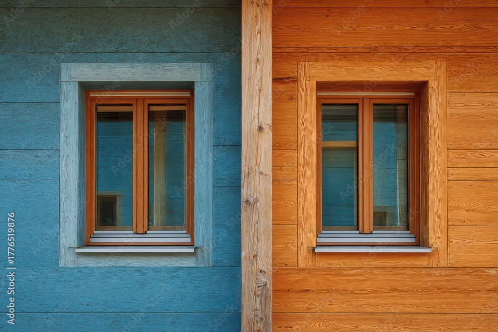 Fototapeta premium Fiberglass Windows. Detail of Eco-Friendly Architecture with Energy-Efficient Ventilation System
